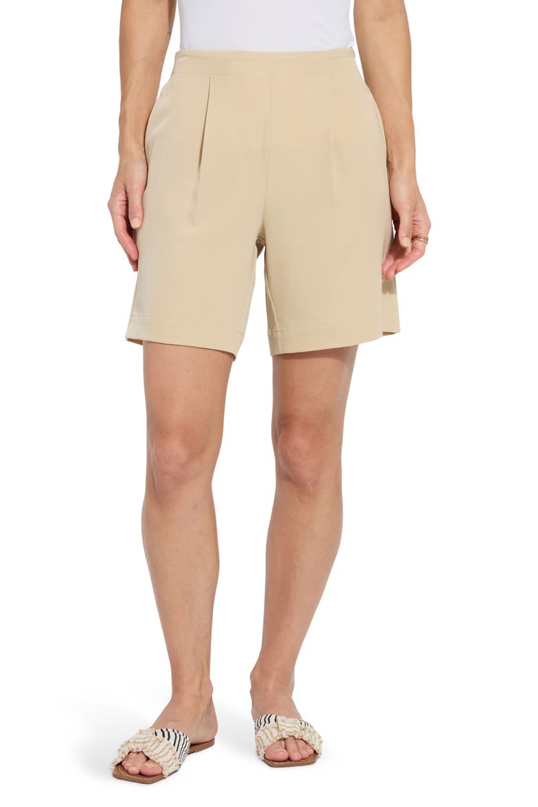 Dia Pleated Shorts, Main, color, RAFFIA