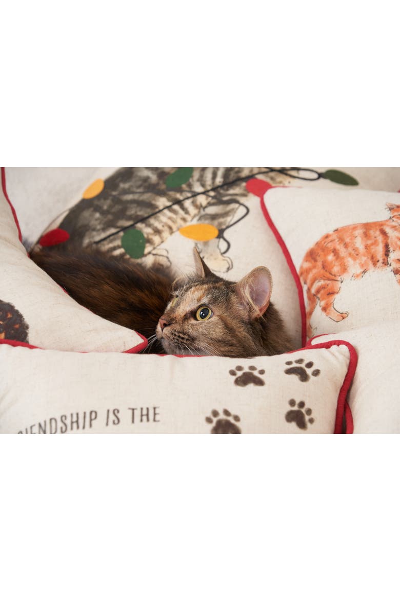 All Dogs Vintage Reversible Piped Lumbar Throw Pillow 22" x 14", Alternate, color, White