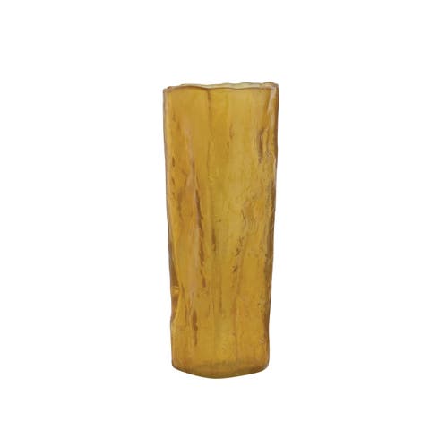 Organically Shaped Glass Vase or Candle Holder, Orange