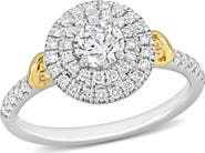 Julianna B. Diamond Halo Ring 14k Two-Tone Gold