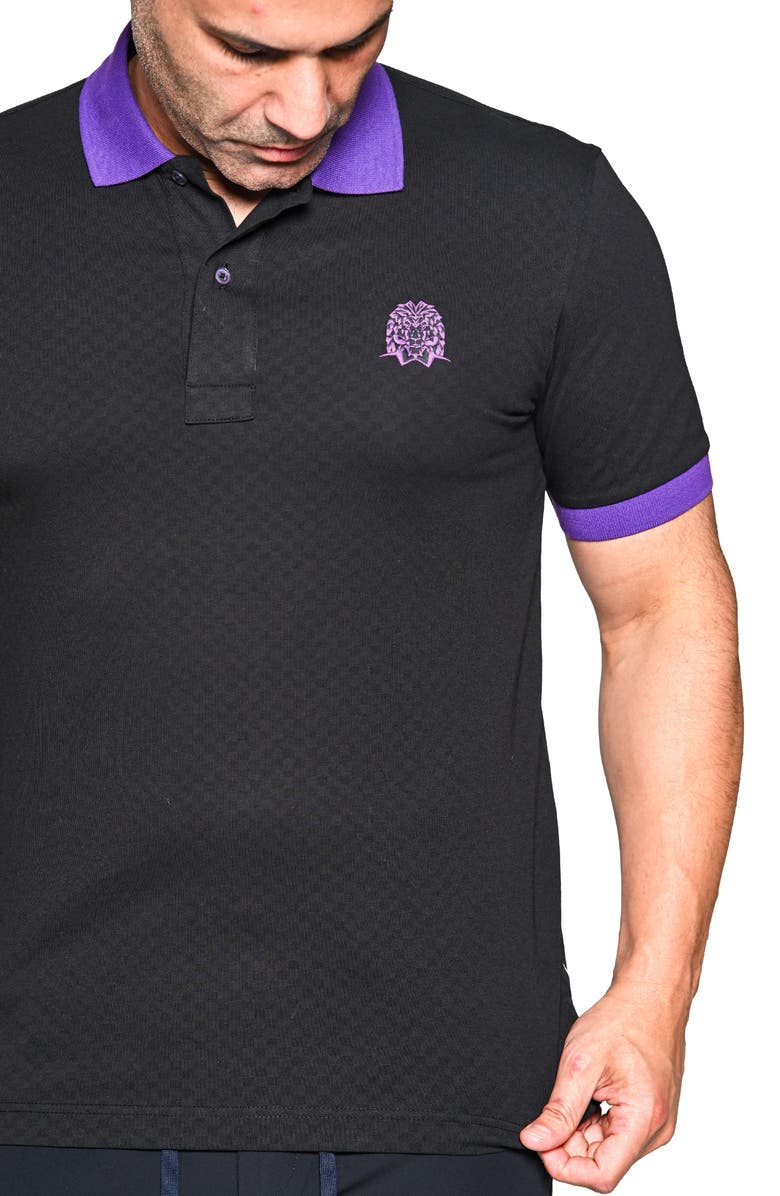 Maceoo Mozartsquaretip Stretch Nylon Polo, Alternate, color, Black