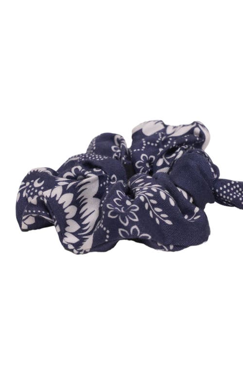 Maje Bandana-print Silk Scrunchie In Blue