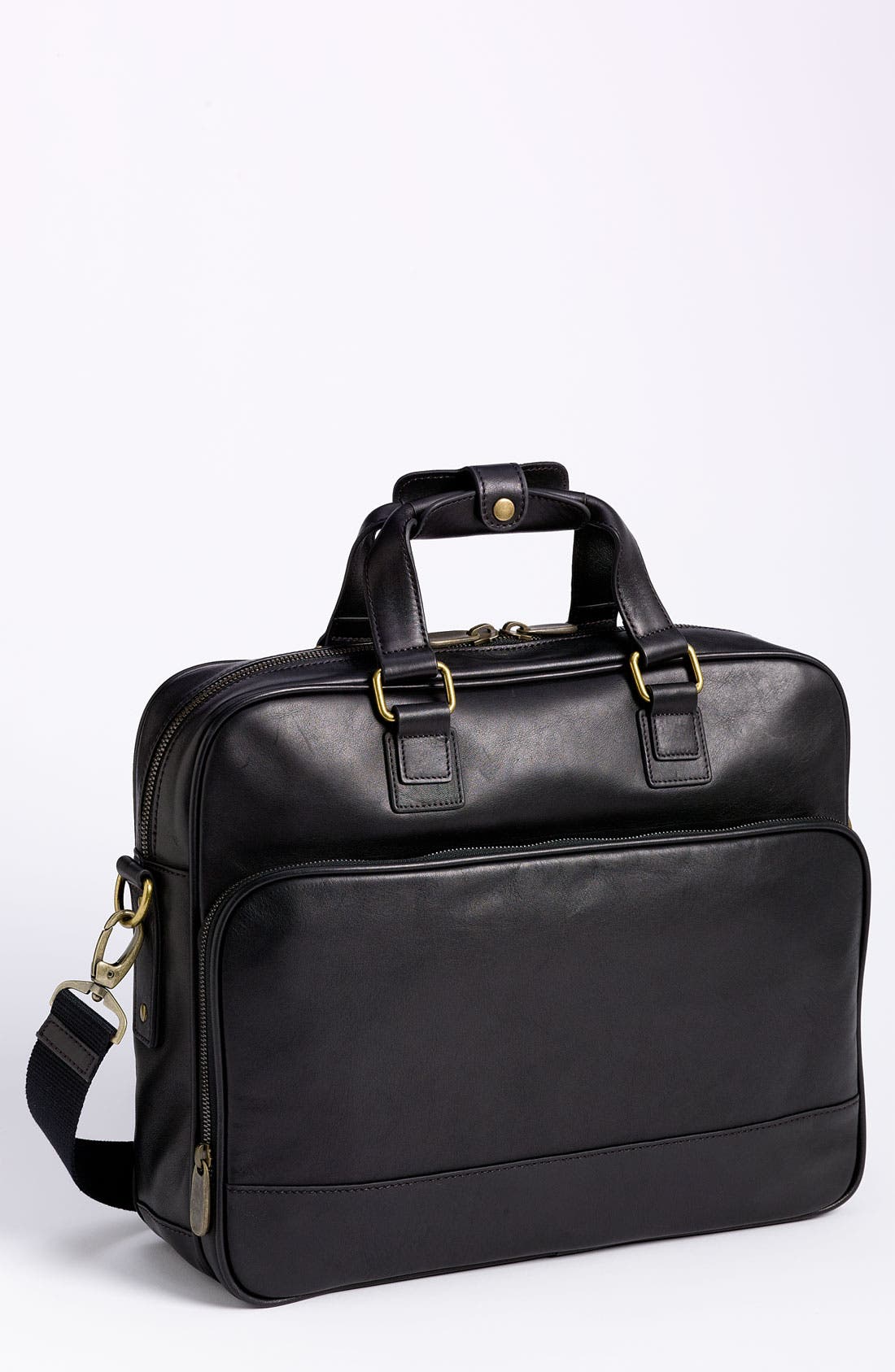 Bosca Slim Leather Briefcase, Main, color, 