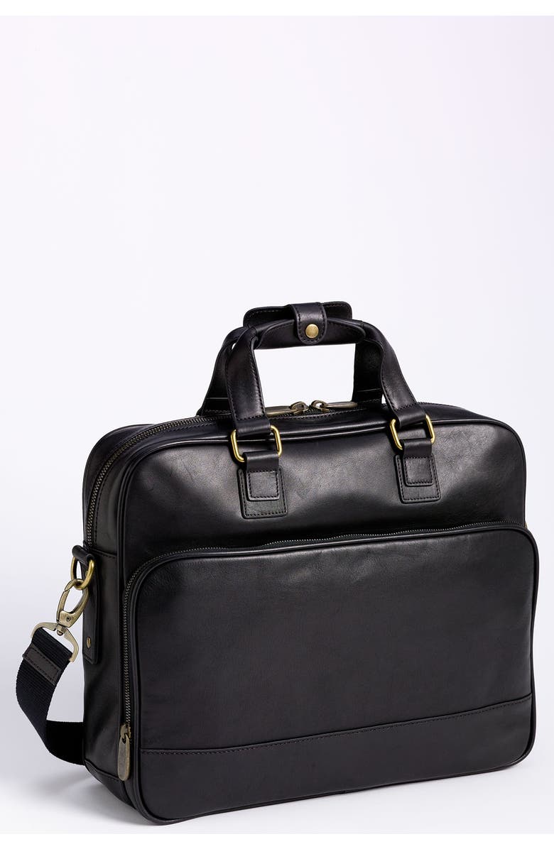 Bosca Slim Leather Briefcase, Main, color,