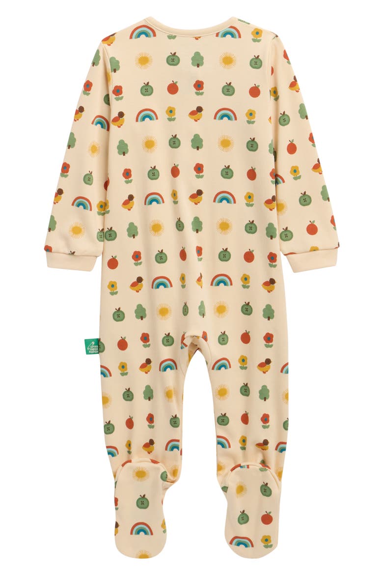 Rainbows Organic Cotton Footie, Alternate, color, YELLOW MULTI