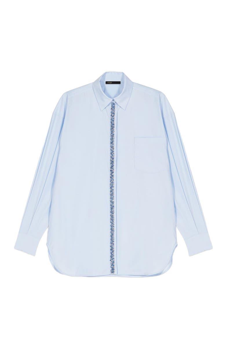 maje Poplin shirt with rhinestones, Alternate, color, 
