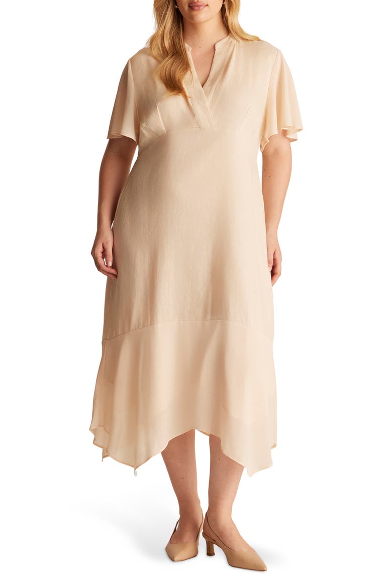 Claudia Linen Blend A-Line Dress, Main, color, NATURAL