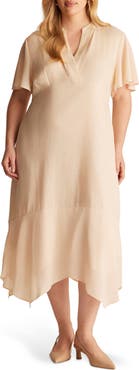 Estelle Claudia Linen Blend A-Line Dress