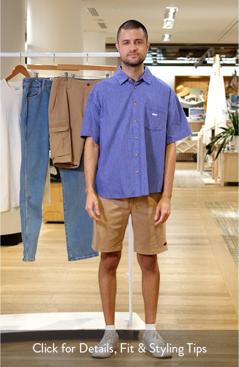 Bigwig Frank Check Short Sleeve Button-Up Shirt, sales video thumbnail