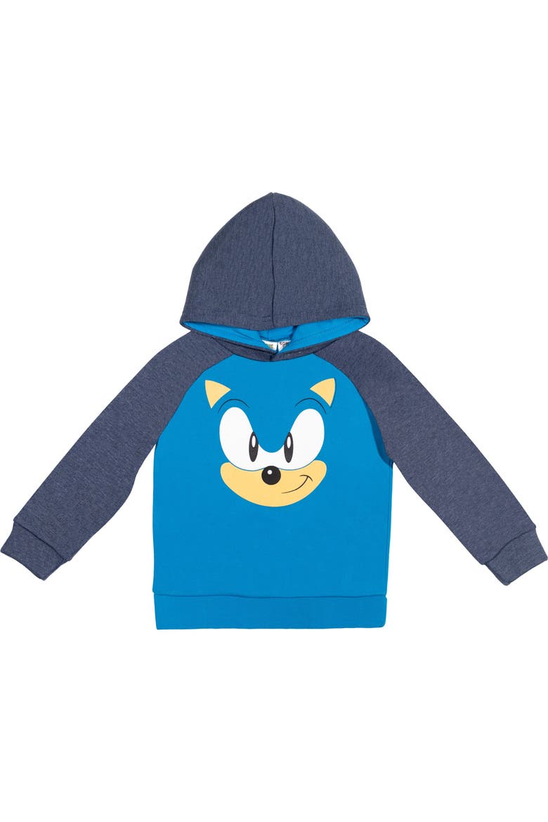 Sonic the Hedgehog Fleece Pullover Hoodie, Main, color, Sonic Blue Navy