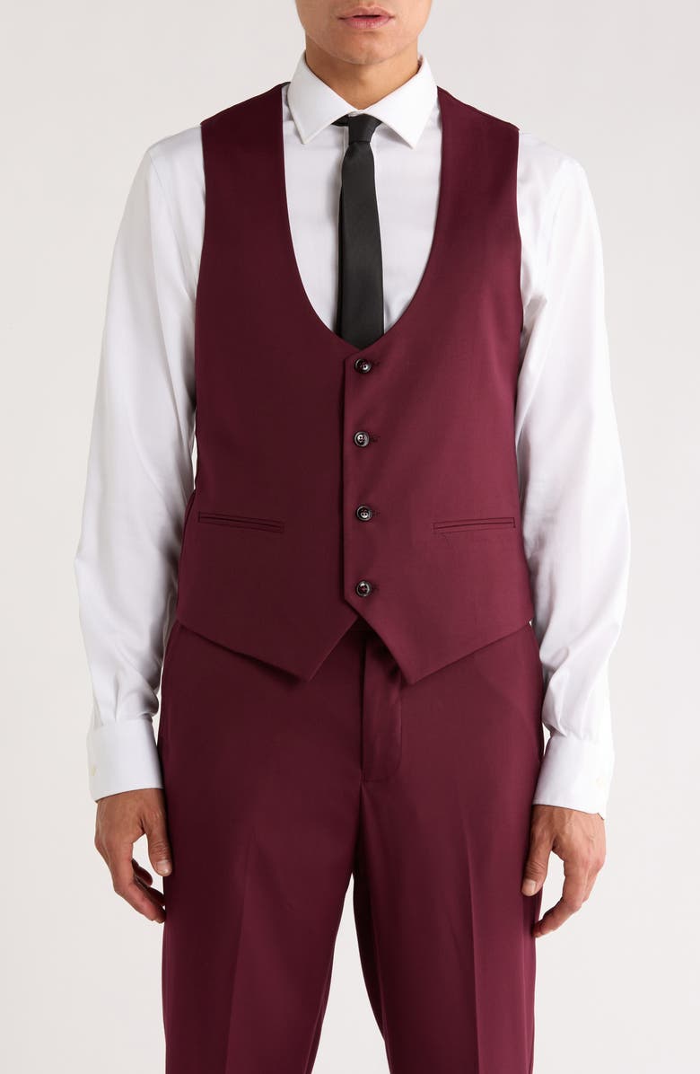 ZEGARIE Stretch 3-Piece Suit, Alternate, color, Burgundy