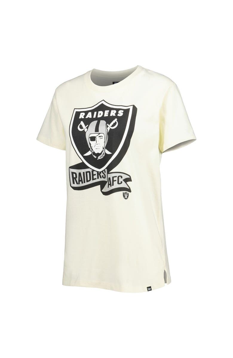 New Era Women's New Era Cream Las Vegas Raiders Chrome Sideline T-Shirt, Alternate, color, Cream