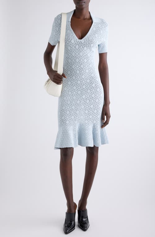 Givenchy Monogram 72 Jacquard Knit Polo Dress In Pale Blue