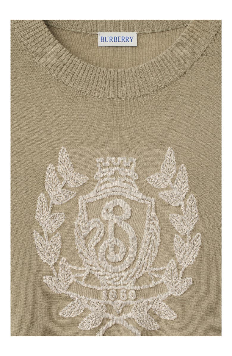 Burberry B Crest Wool Sweater, Alternate, color, Quill
