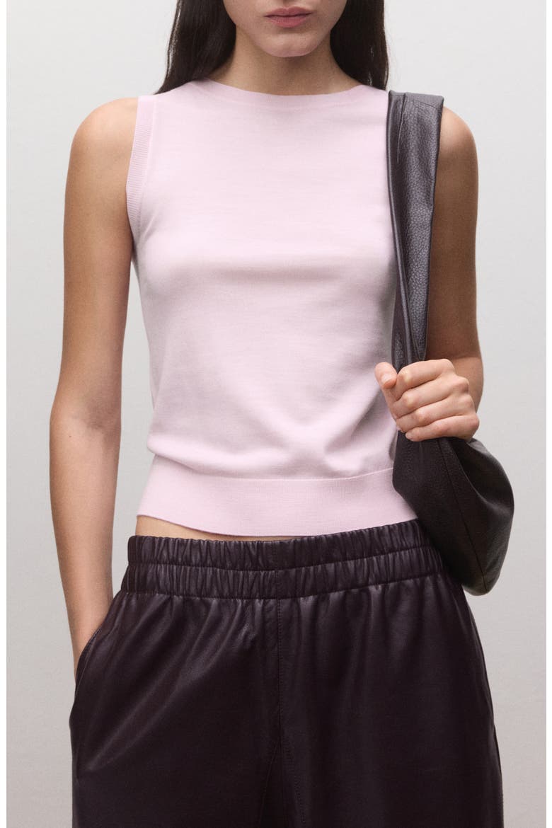 Lorito Sleeveless Rib Trim Wool Sweater, Main, color, PINK
