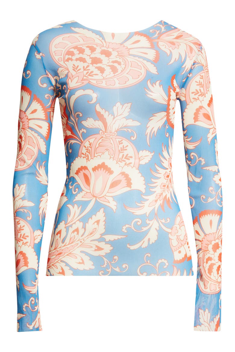 Paisley Print Mesh Top, Alternate, color, PRINT ON PALE BLUE BASE