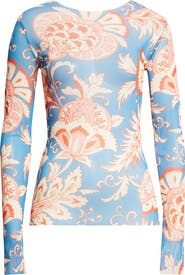 Etro Paisley Print Mesh Top