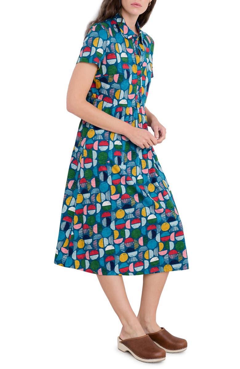Seasalt Cornwall Mainland Floral Organic Cotton Jersey Midi Shirtdress, Alternate, color, 