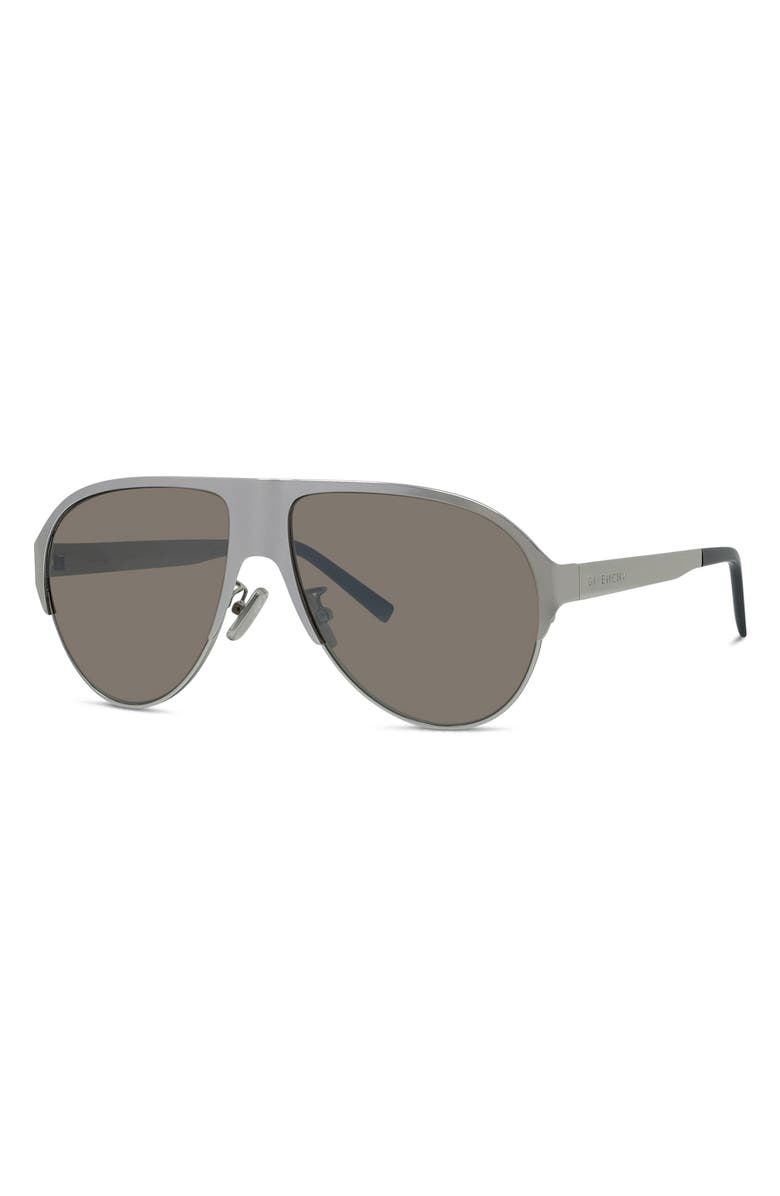 Givenchy 57mm Gradient Pilot Sunglasses, Alternate, color, Shiny Palladium / Brown Mirror