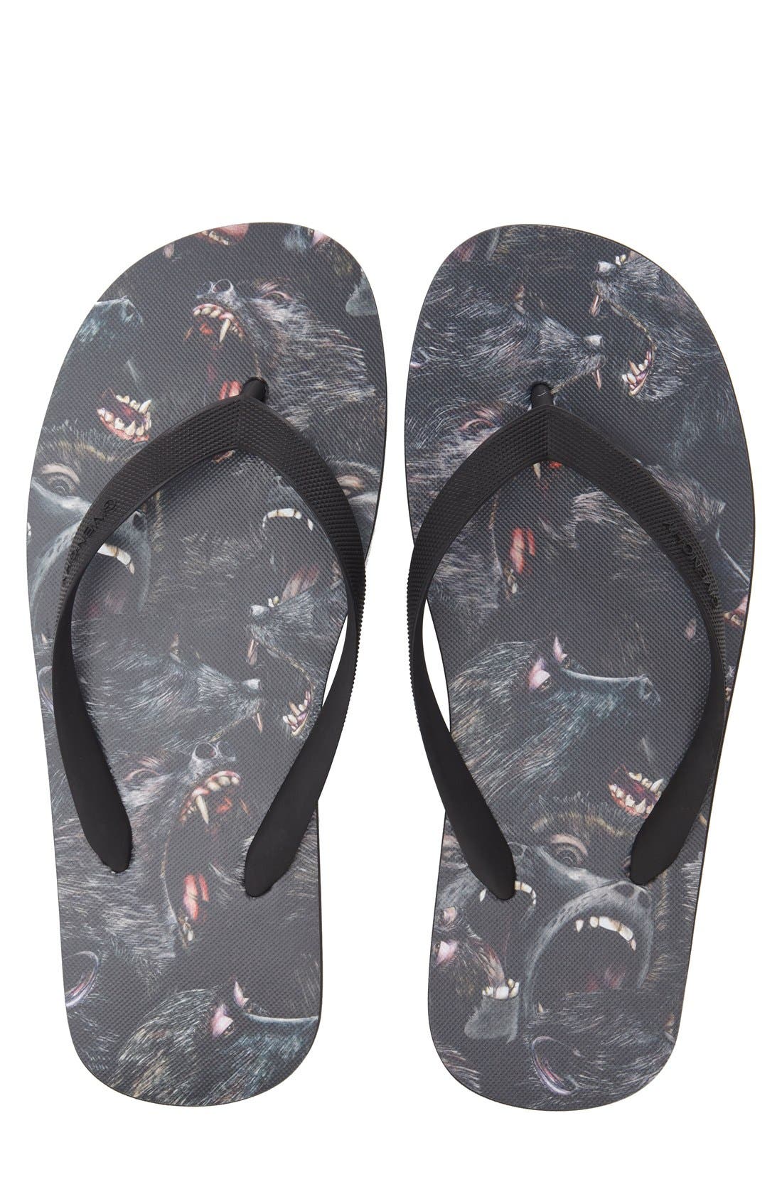 Givenchy Monkey Print Flip Flop, Alternate, color, 