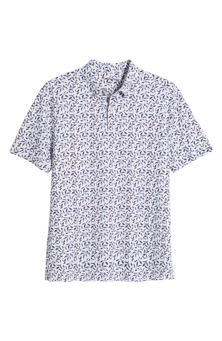 Mizzen+Main Halyard Trim Fit Print Polo, Alternate, color, White Foliage