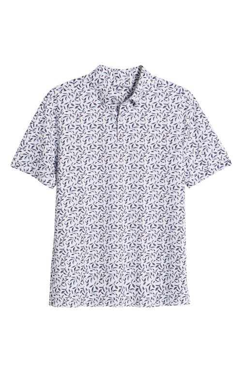Mizzen + Main Mizzen+main Halyard Trim Fit Print Performance Polo In White Foliage