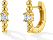 In Season Jewelry 14k Polished Front Cubic Zirconia Hoops