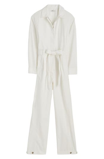 Madewell Utility Coverall Straight Leg Jumpsuit In White