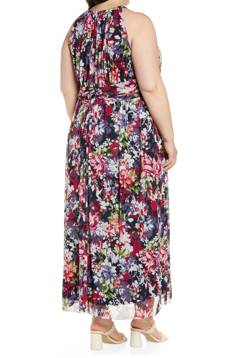 Floral Print Sundress, Alternate, color, NAVY/ DENIM/ PINK