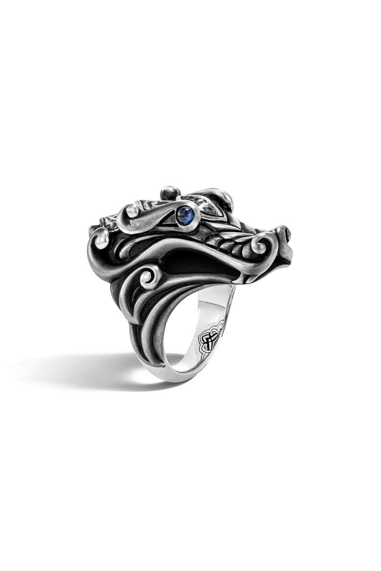 Men's Legends Naga Reticulated Ring, Main, color, SILVER