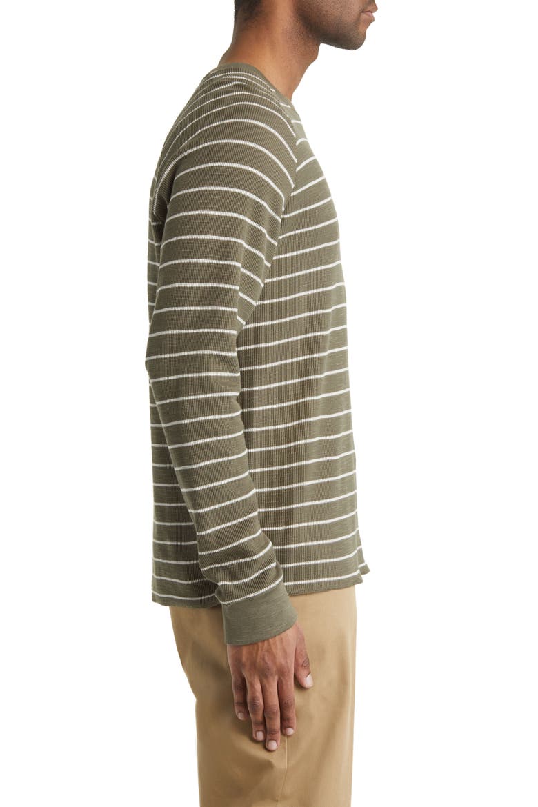Stripe Waffle Raglan Sleeve Pima Cotton T-Shirt, Alternate, color, SYCAMORE/ BONE