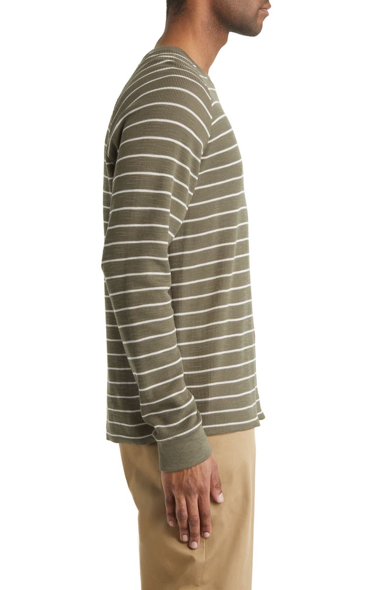 Vince Stripe Waffle Raglan Sleeve Pima Cotton T-Shirt, Alternate, color, Sycamore/ Bone