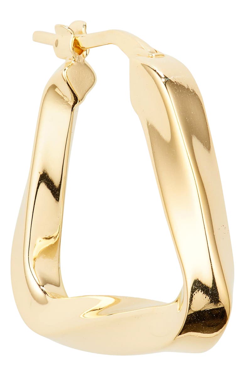 Bottega Veneta Twisted Triangle Hoop Earrings, Alternate, color,