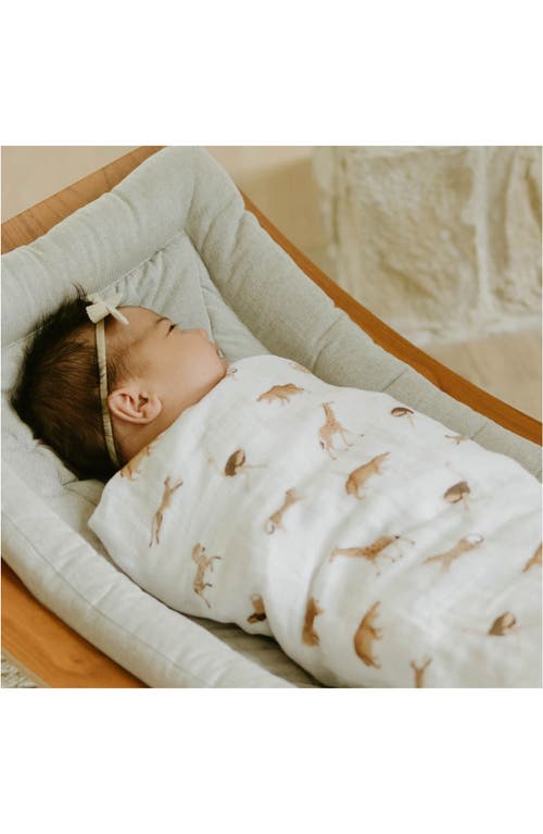 Little Unicorn Organic Cotton Swaddle In White