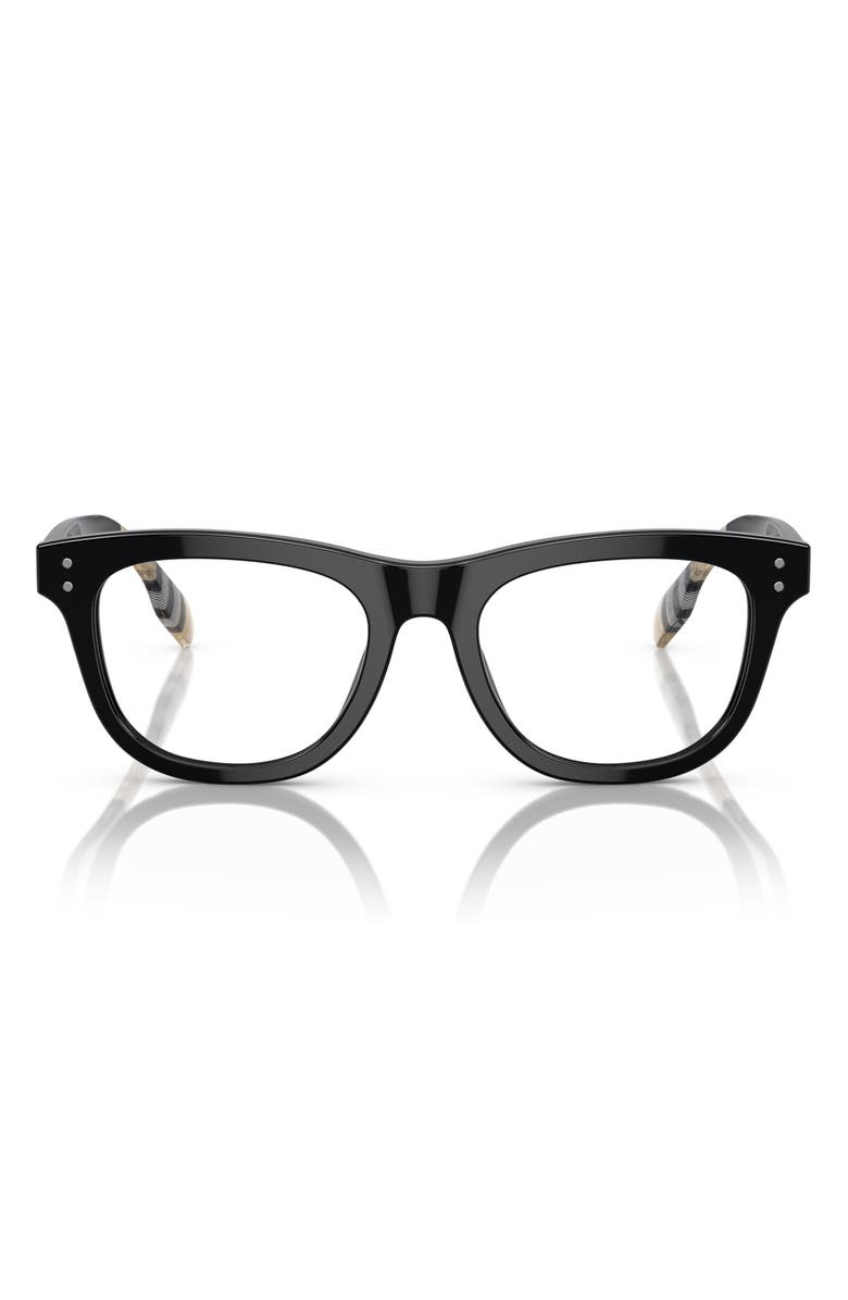 Burberry 45mm Square Optical Glasses, Main, color, Black / Demo Lens