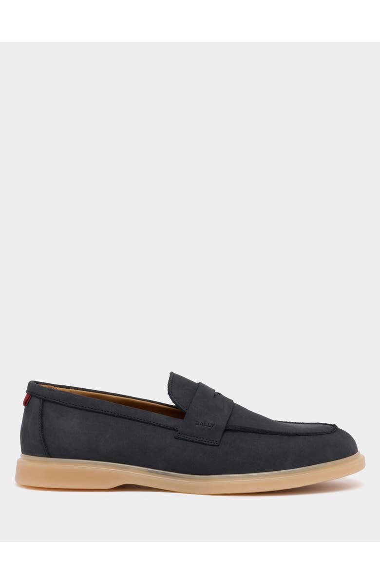Bally Webbing Loafer in Nubuck, Main, color, Blue