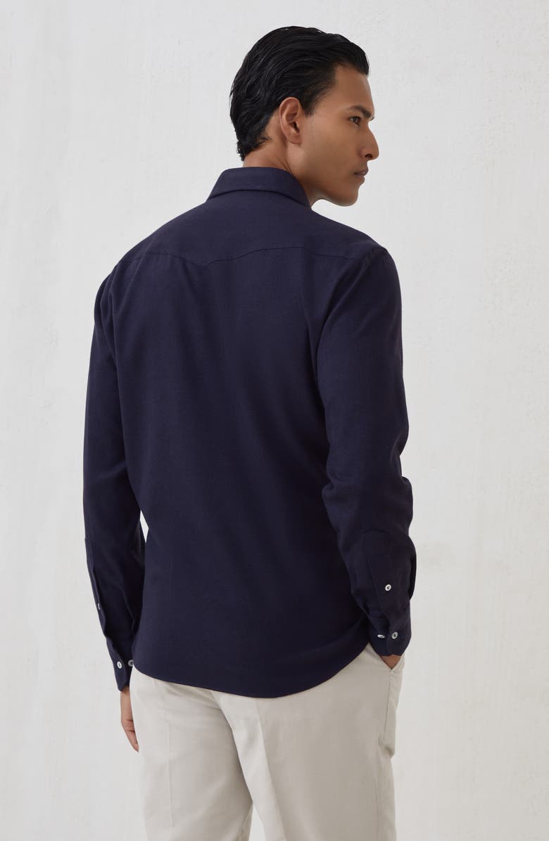 Brunello Cucinelli Shirt with snaps, Alternate, color, Navy Blue