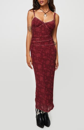 Princess Polly Cotter Floral Corset Maxi Dress