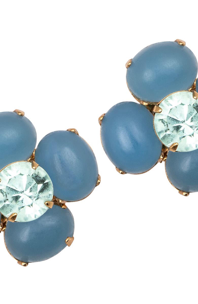 Jennifer Behr Quinn Flower Earrings, Alternate, color, Blue Chalcedony