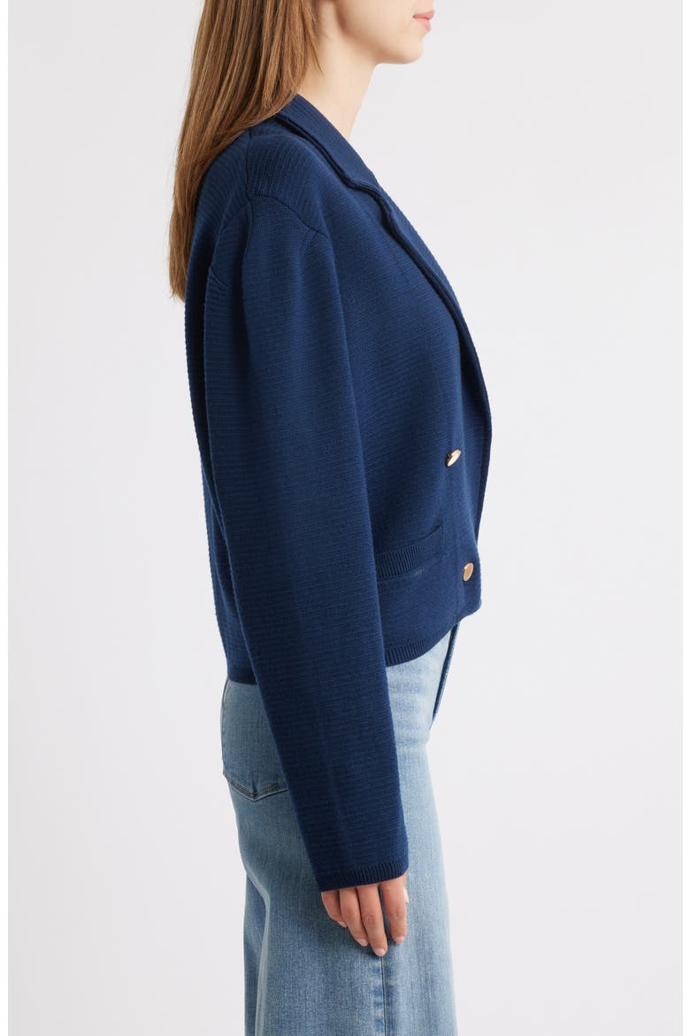 The Cruise Double Breasted Merino Wool Cardigan, Alternate, color, DARK NAVY