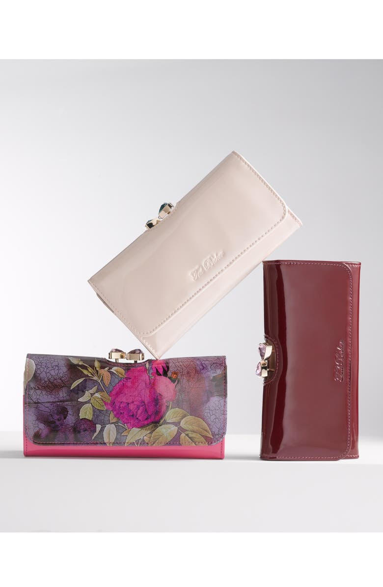 Ted Baker London 'Crystal Bow Frame' Matinee Wallet, Alternate, color,