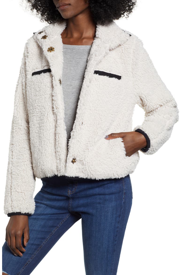 Soho Faux Shearling Jacket, Main, color, CREME