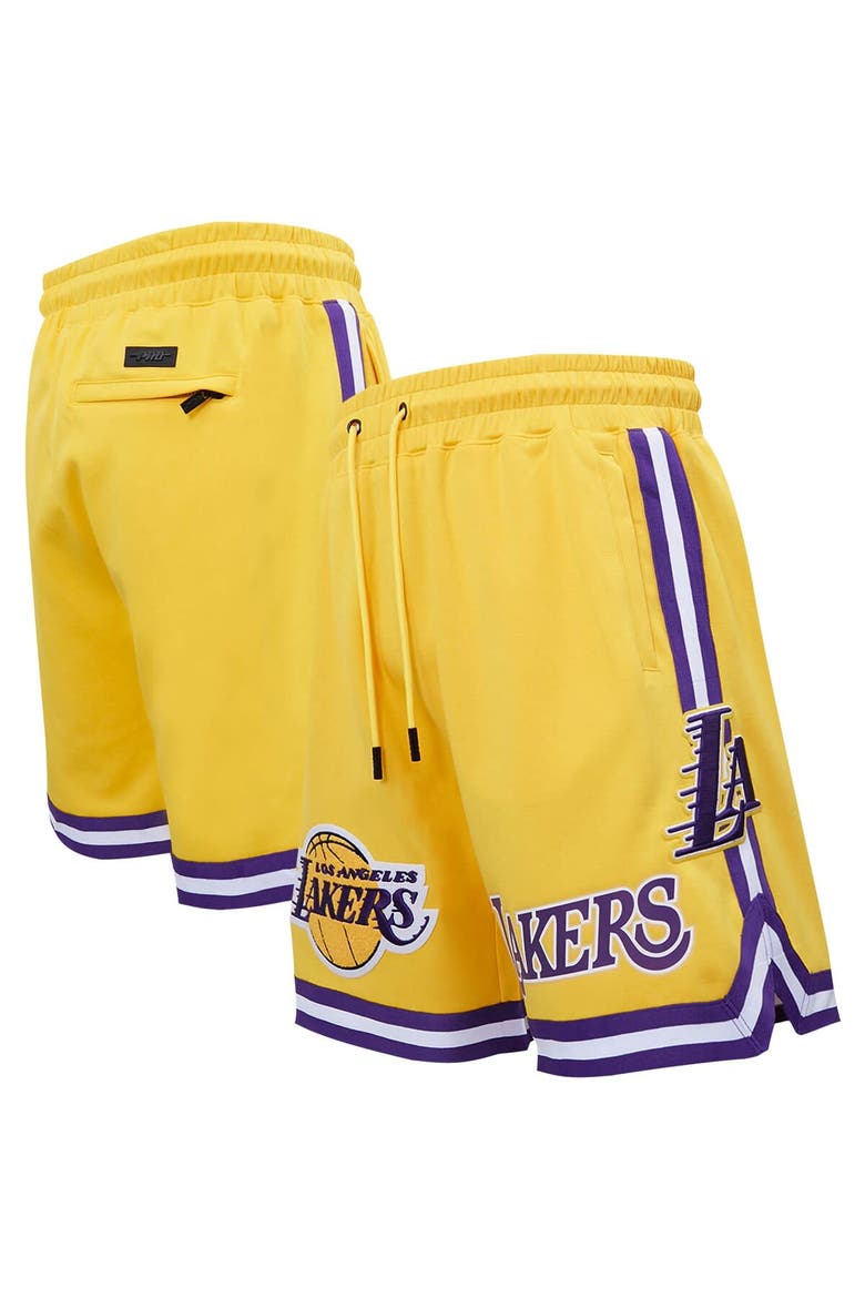 Men's Pro Standard Gold Los Angeles Lakers Chenille Shorts, Alternate, color, Gold