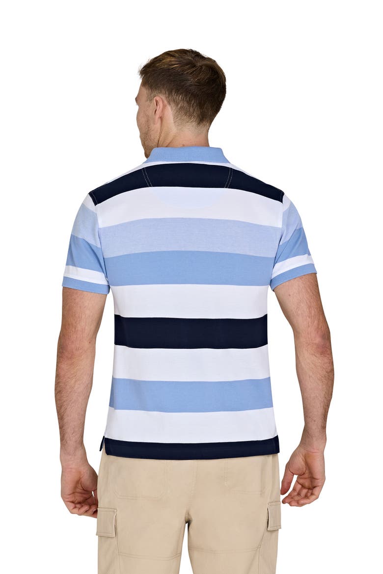 Birdseye Hoop Pique Polo, Alternate, color, Sky Blue