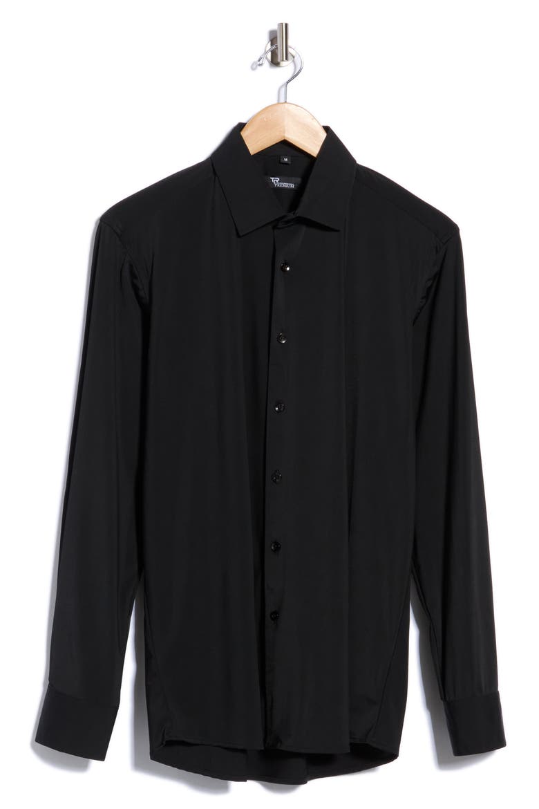 Long Sleeve Button-Up Shirt, Main, color, BLACK