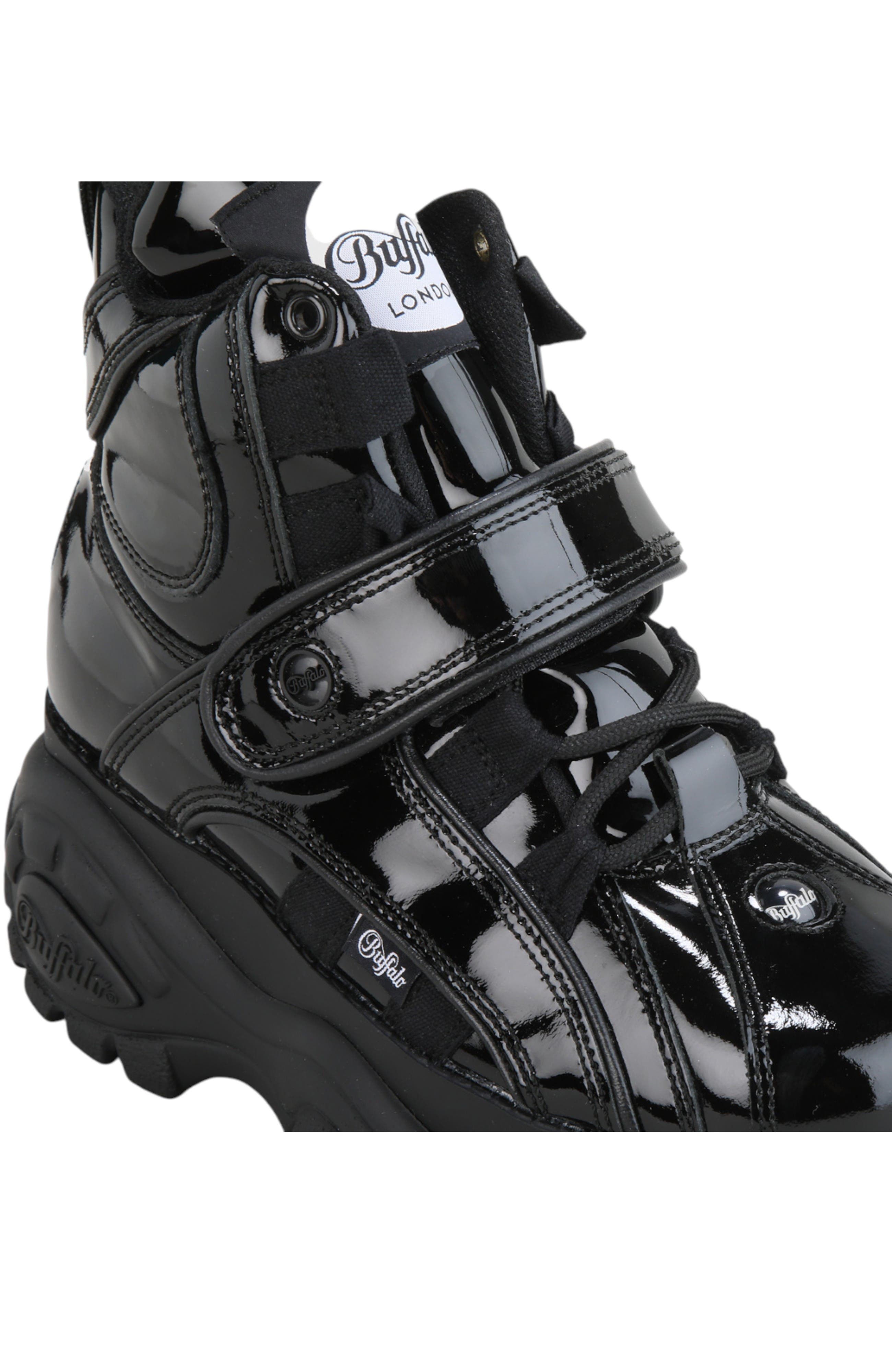 Buffalo Boots Classic High Patent Leather Sneaker, Alternate, color, Black