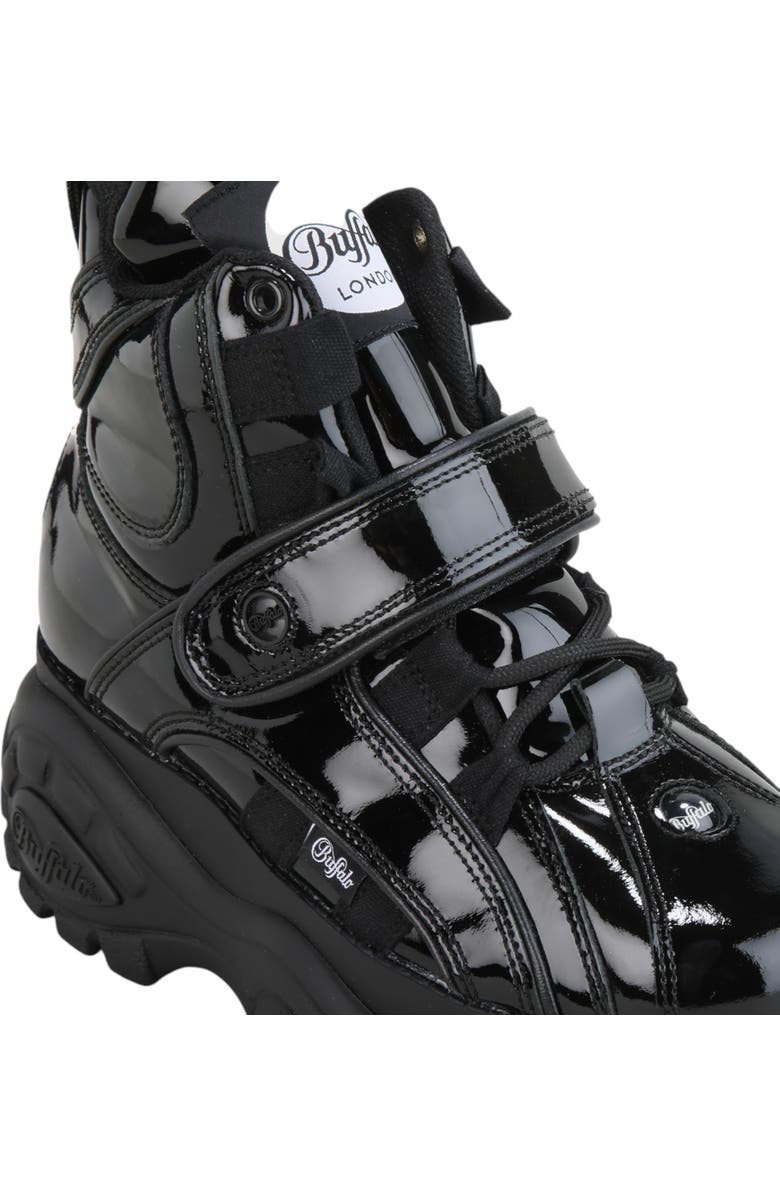 Buffalo Boots Classic High Patent Leather Sneaker, Alternate, color, Black