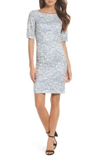 Eliza J Lace Sheath Dress In Multi