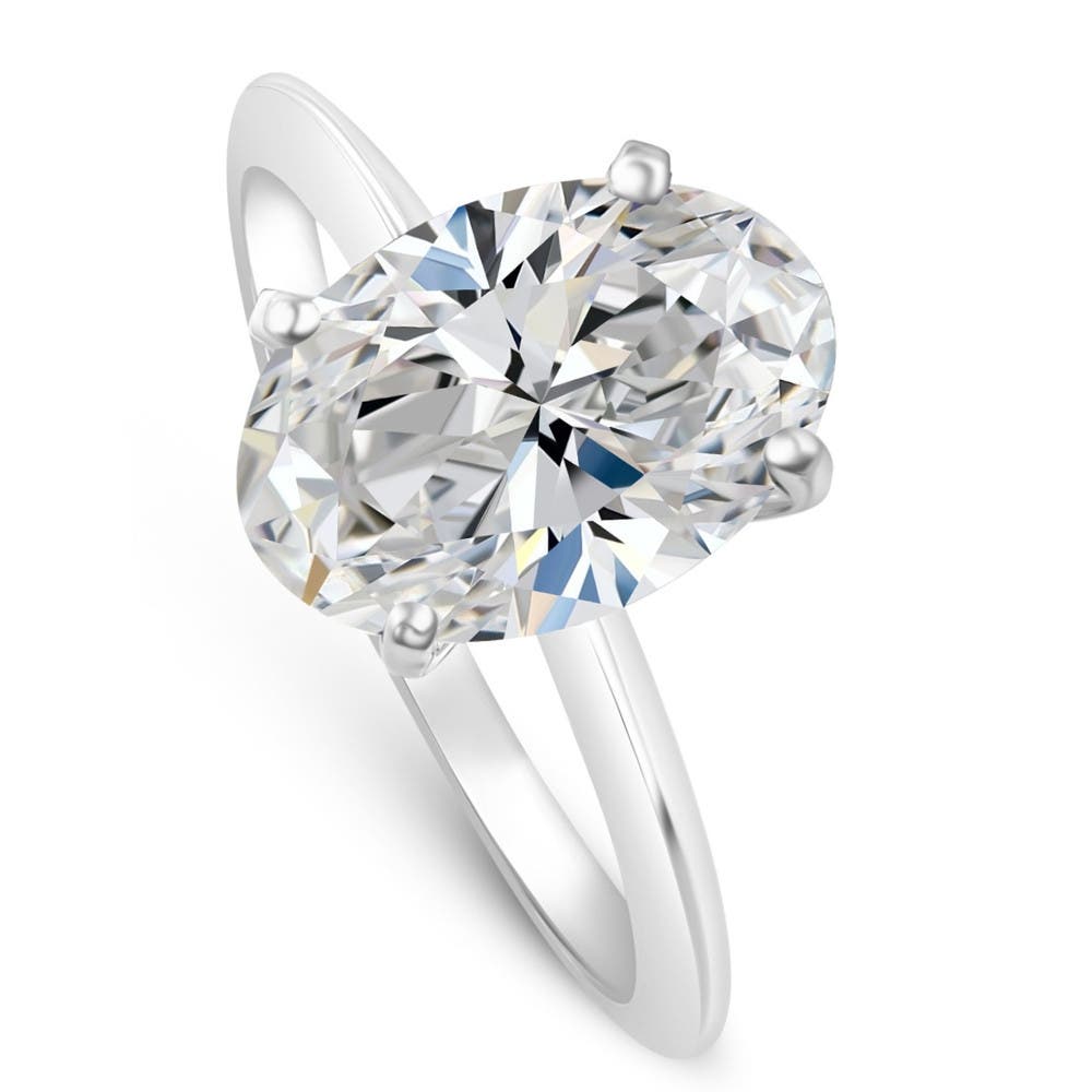 Женские аксессуары Bliss Diamond Certified 2Ct Oval Diamond Solitaire Thin Engagement Ring Gold Lab Grown — фото 2
