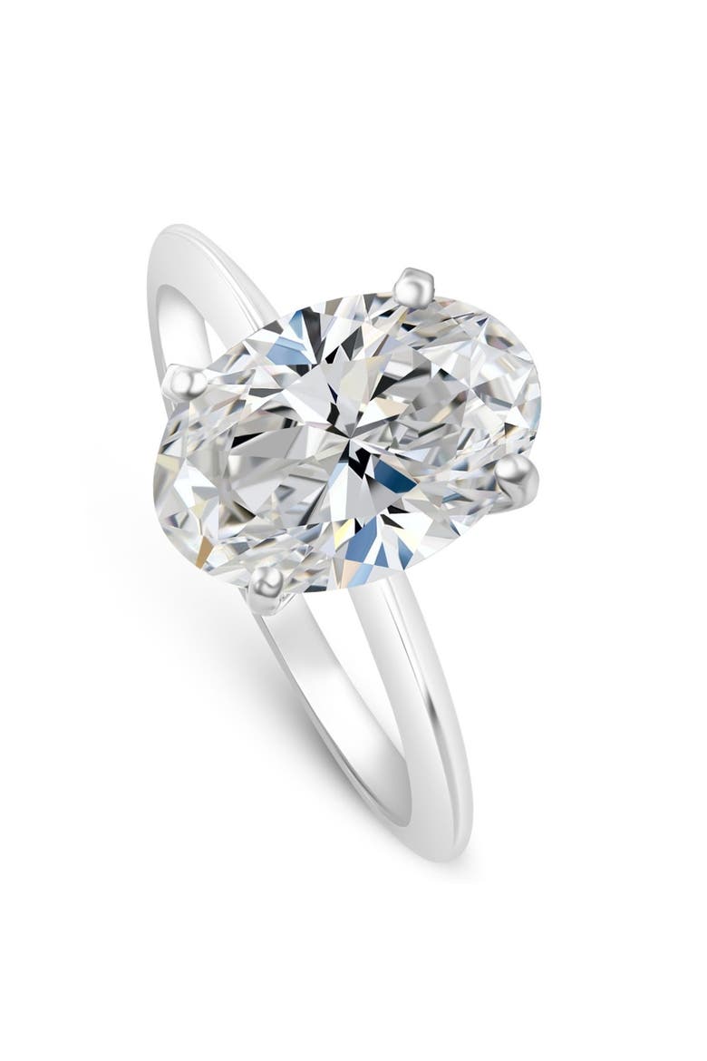 Certified 2Ct Oval Diamond Solitaire Thin Engagement Ring Gold Lab Grown, Alternate, color, 14k White Gold